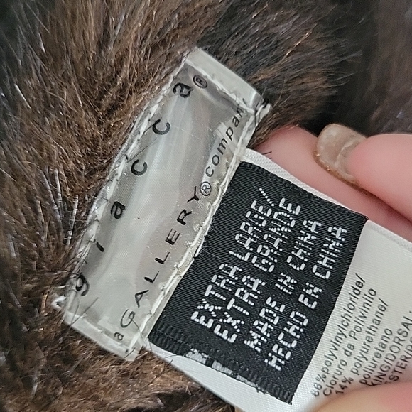 Faux Vegan Fur Reversible Fall Cozy Fuzzy Brown Black Vest Jacket Giacca Size XL - Picture 4 of 15